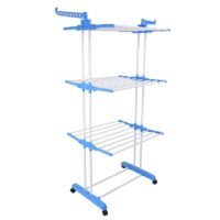 Versatile extendable clothes hanger with wheels for indoor and outdoor use, perfect for drying clothes