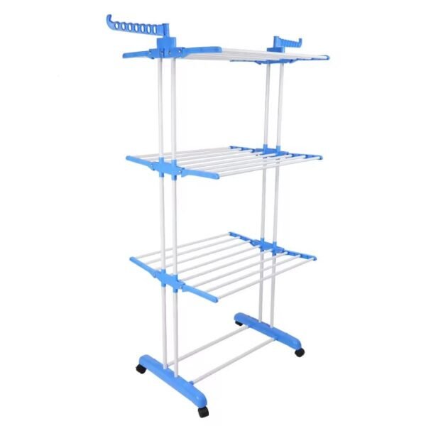 Versatile extendable clothes hanger with wheels for indoor and outdoor use, perfect for drying clothes