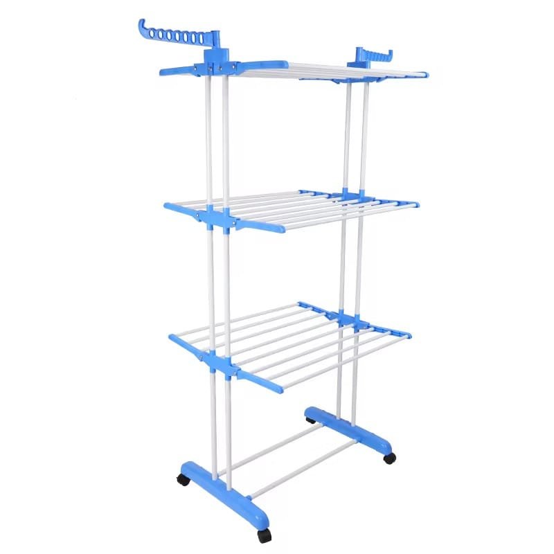 Versatile extendable clothes hanger with wheels for indoor and outdoor use, perfect for drying clothes