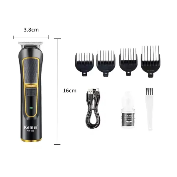 KM-665 Rechargeable Cordless Hair Trimmer and Professional Electric Clipper