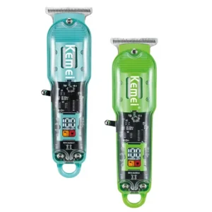 Kemei KM-1133 Rechargeable Transparent Hair Trimmer for Professional Barber Use