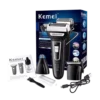 Kemei KM-6559 USB Rechargeable 3-in-1 Electric Shaver for Men with Hair Clipper and Nose Trimmer