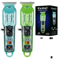 Kemei KM-1133 Rechargeable Transparent Hair Trimmer for Professional Barber Use