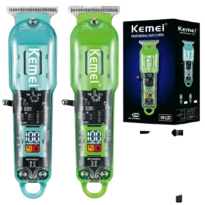Kemei KM-1133 Rechargeable Transparent Hair Trimmer for Professional Barber Use