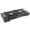 Portable 2-Burner Camping Gas Stove with Dual Fuel Propane and Butane Support
