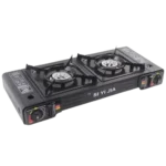 Portable 2-Burner Camping Gas Stove with Dual Fuel Propane and Butane Support