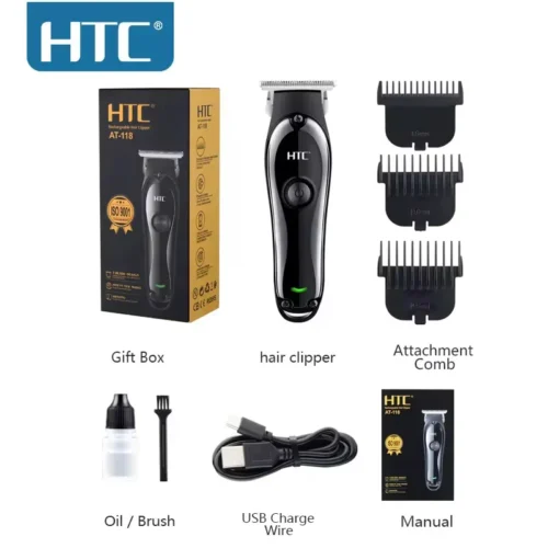 HTC AT-118 Portable Hair Clipper and Trimmer with Type-C Fast Charging