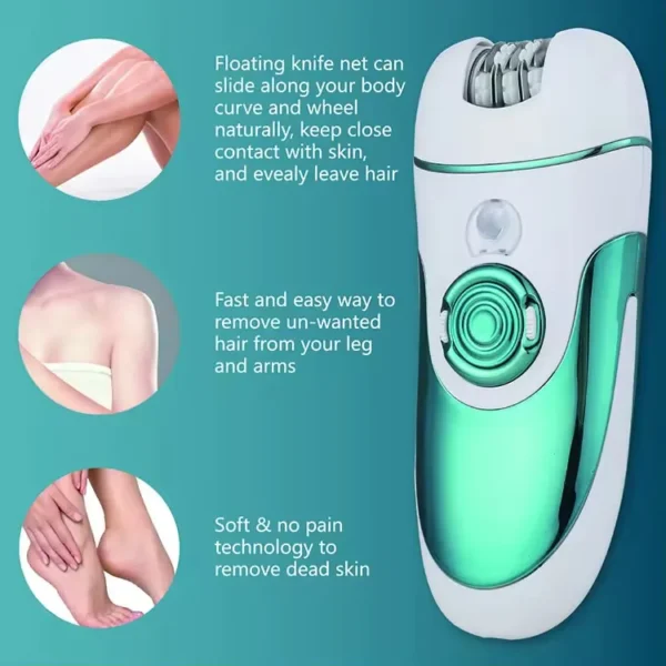 Portable Painless Electric Epilator for Women with LED Body Shaver - Hair Removal for Household Use