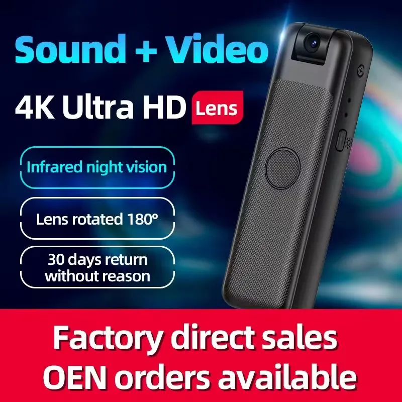 Mini 1080P HD Body Camera – Wearable Security Cam with Clip & 1000mAh Battery Mini 1080P body-worn camera with clip and rechargeable battery