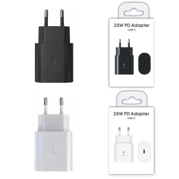 PD 25W and 45W USB-C fast charging wall adapter with Type-C cable for Samsung smartphones