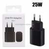 USB-C super fast wall charger 25W and 45W with PD Type-C cable for Samsung Galaxy, US and EU plug