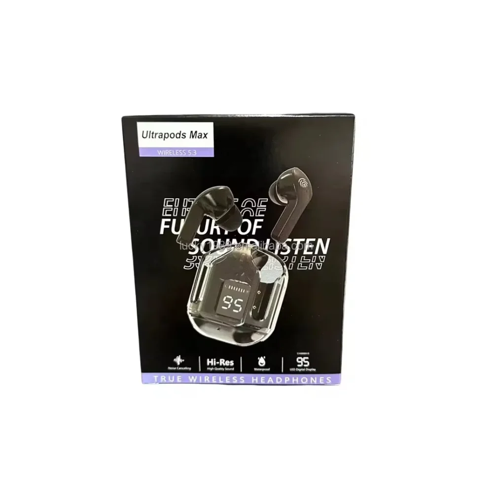 V5.3 Air31 transparent TWS wireless earphones with hi-fi stereo sound and waterproof design