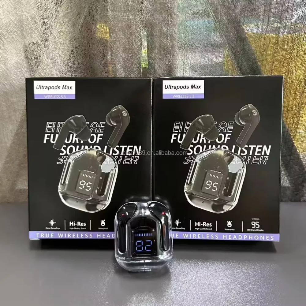 V5.3 Air31 transparent TWS wireless earphones with hi-fi stereo sound and waterproof design