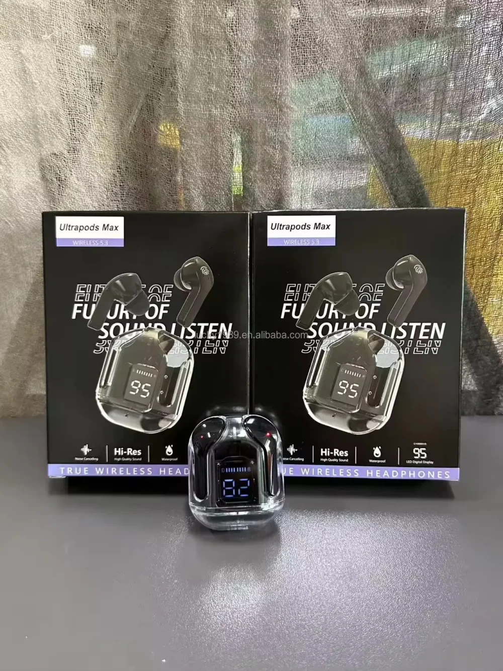 V5.3 Air31 transparent TWS wireless earphones with hi-fi stereo sound and waterproof design