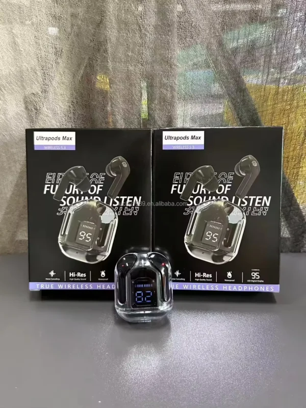 V5.3 Air31 transparent TWS wireless earphones with hi-fi stereo sound and waterproof design