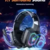 GT806 2.4GHz wireless gaming headset with over-ear stereo sound, bass boost, and built-in microphone