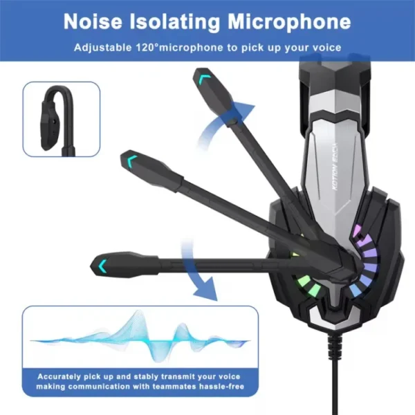 Kotion EACH G9000 Plus gaming headset with deep bass stereo sound and microphone for computer or laptop