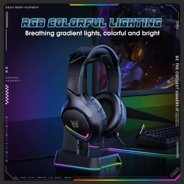 Onikuma X31 RGB Gaming Headset – Wired for PC & PS4/PS5 Onikuma X31 wired gaming headset with RGB lighting for PC and PlayStation