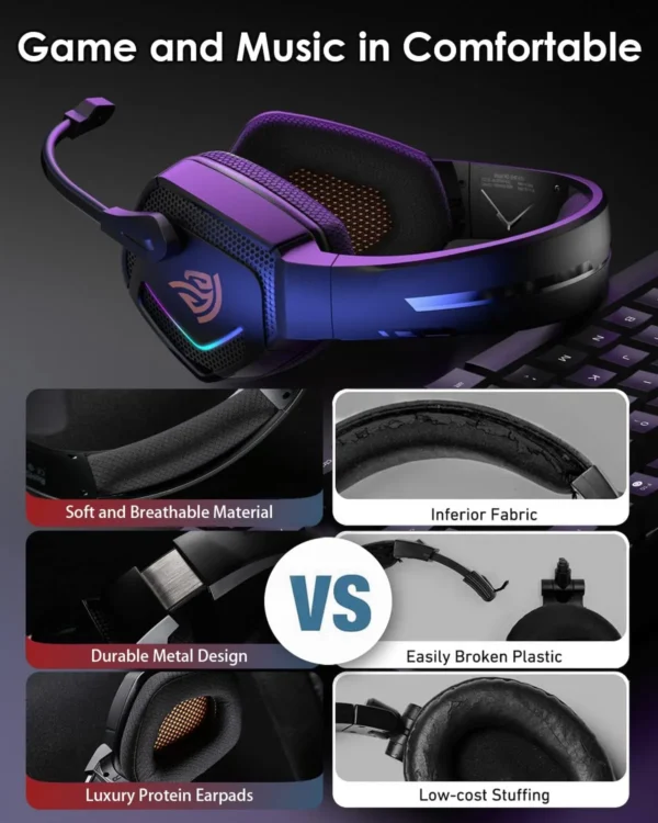 NUBWO G06 wireless gaming headset with noise-cancelling mic and 2.4G Bluetooth