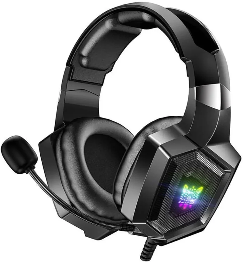 ONIKUMA K8 wired gaming headset with RGB lighting and 7.1 surround sound