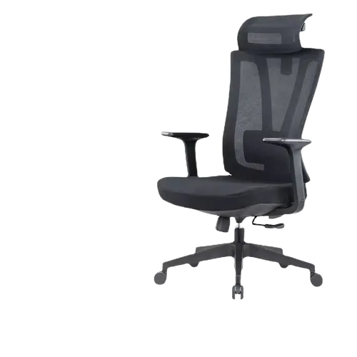 Ergonomic swivel chair for office and home with adjustable backrest and padded seat